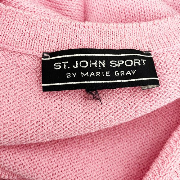 St. John Sport Sweater Pullover V-Neck Pink Knit Long Sleeve Vintage 90s - Picture 6 of 7